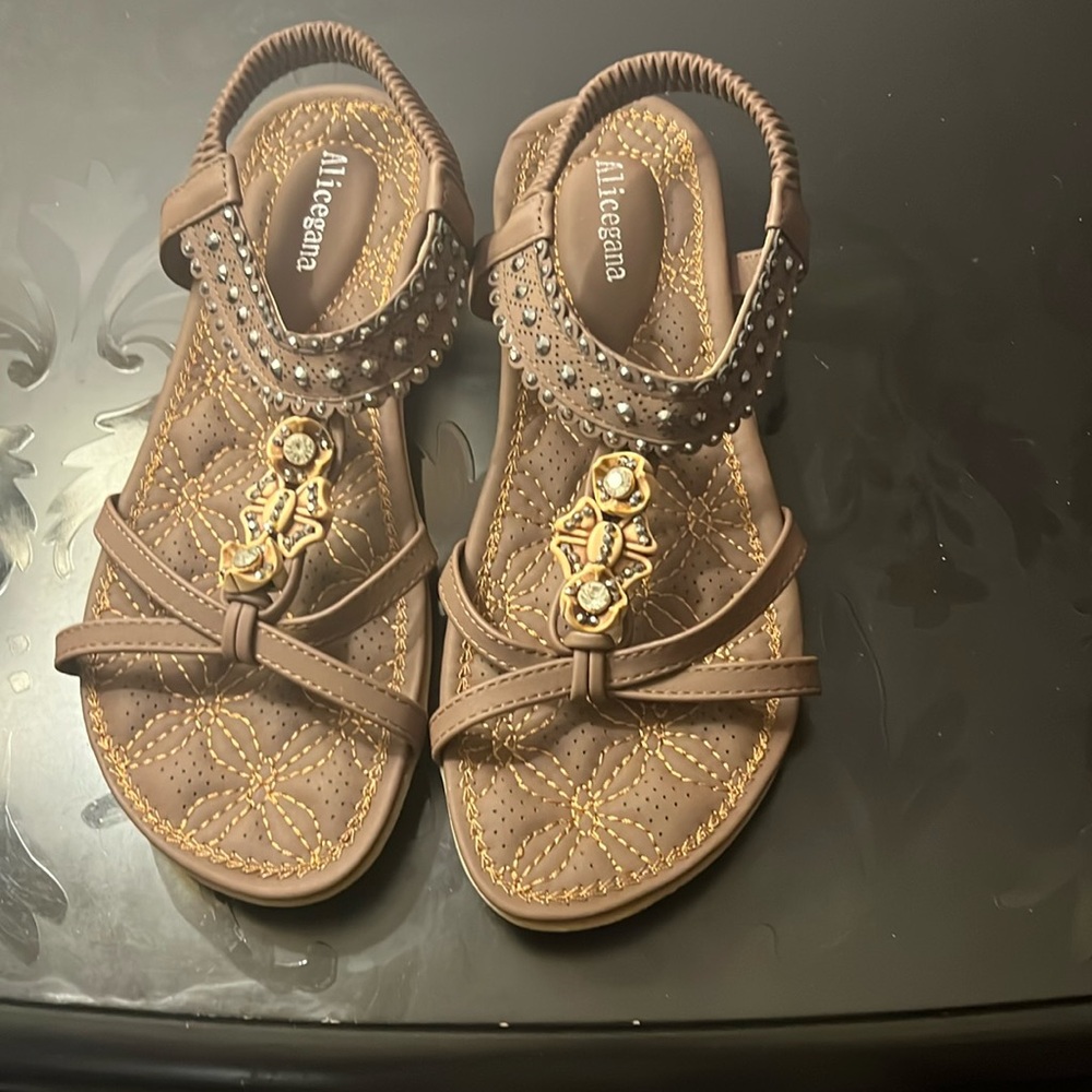 Alicegana dark brown boho sandals.